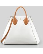 Pour La Victoire Yves Twotone Medium Satchel Bag Bone - Lyst