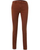 J Brand Mid Rise Super Skinny Coloured Jeans - Lyst