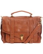 Proenza Schouler Ps1 Large Tan Leather Satchel - Lyst