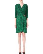 Michael Kors Printed Vneck Dress - Lyst