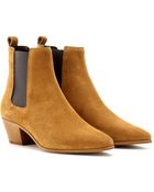 Saint Laurent Suede Chelsea Boots - Lyst
