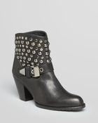 Stuart Weitzman Booties Cityslicker Studded Mid Heel - Lyst