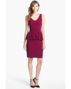 Taylor Dresses Sleeveless Jersey Peplum Dress - Lyst
