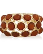 Kenneth Jay Lane Goldplated Cabochon Cuff - Lyst