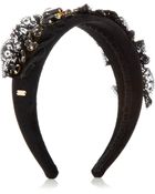 Dolce & Gabbana Embellished Velvet Headband - Lyst