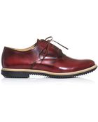 Maison Martin Margiela Burnished Leather Lace Up Shoes - Lyst