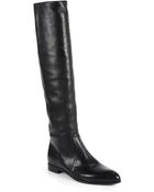 Prada Leather Knee high Boots - Lyst
