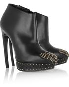 Alexander McQueen Studded Leather Ankle Boots - Lyst