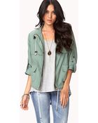 Forever 21 Drawstring Utility Jacket - Lyst