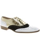 Dune Lustrous Multi Metallic Flat Brogues - Lyst