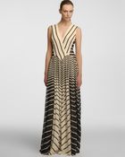 Halston Heritage Aline Striped Gown Sleeveless - Lyst