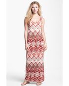 Anne Klein Argyle Print Maxi Dress - Lyst