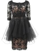 Marchesa Embroidered Lace Tulle Dress - Lyst