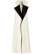 Calvin Klein Rosedale Crepe And Faux Leather Midi Dress - Lyst