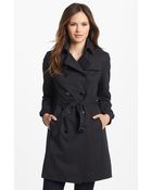 London Fog Quilted Flap Double Breasted Trench Coat - Lyst