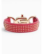 Natasha Couture Studded Leather Bracelet - Lyst