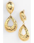 Simon Sebbag Hammered Drop Clip Earrings - Lyst