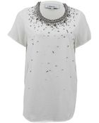 3.1 Phillip Lim Curved Hem Tshirt with Beading - Lyst