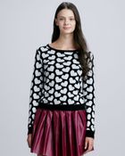 Alice + Olivia Emmy Heart Print Sweater - Lyst