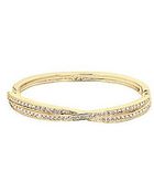 Swarovski Twisted Gold-Plated Crystal Bangle - Lyst