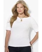 Lauren by Ralph Lauren Cotton Top - Lyst