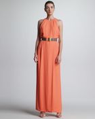 Lela Rose Drapedbodice Halter Gown Coral - Lyst