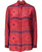 Sonia Rykiel Siona Silk Blouse in Ethno Red - Lyst