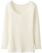 Uniqlo Heattech Lace Scoop Neck Tshirt Long Sleeve - Lyst