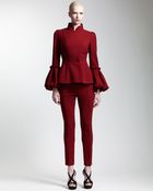 Alexander McQueen Abbreviated Pintuck Pants Ruby - Lyst