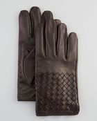 Bottega Veneta Woven Leather Gloves - Lyst