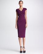 Donna Karan New York Gathered Capsleeve Dress Amethyst - Lyst