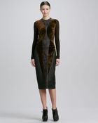 Donna Karan New York Longsleeve Crewneck Collage Dress Henna - Lyst