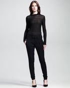 Helmut Lang Linear Drape Skinny Trousers - Lyst