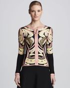 Hervé Léger Long-sleeve Front-zip Top - Lyst