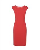 Jaeger Cap Sleeved Fitted Dress - Lyst