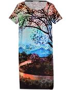 Mary Katrantzou Silk Printed Shift Dress In Fauwi - Lyst
