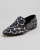 Stella McCartney Chenille Leopard Smoking Slipper - Lyst
