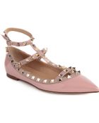 Valentino Rock-stud Leather Ballet Flats - Lyst