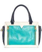 Vince Camuto Tara Leather Colorblock Satchel - Lyst