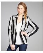 Alice + Olivia Midnight And Grey Striped Cotton Blend 'Elyse' Blazer - Lyst