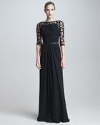 Elie Saab Gown with Beaded Illusion Lace - Lyst