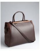Fendi Dark Chocolate Leather 2jours Large Tote - Lyst