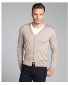 Gucci Taupe Wool Button Front Cardigan - Lyst