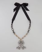 Lanvin Crystal Frog Pendant Necklace On Ribbon - Lyst