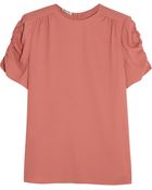 Miu Miu Stretchcrepe Buttonback Top - Lyst