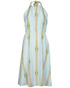 Tucker Striped Halter Dress - Lyst