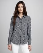 Theory Cully Printed Buttondown Blouse - Lyst