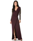 Mason by Michelle Mason Long Sleeve Wrap Gown - Lyst