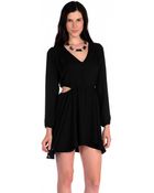 Donna Mizani Double Sided Cut Out Flounce Dress - Lyst