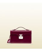 Gucci Lady Lock Leather Briefcase Clutch - Lyst